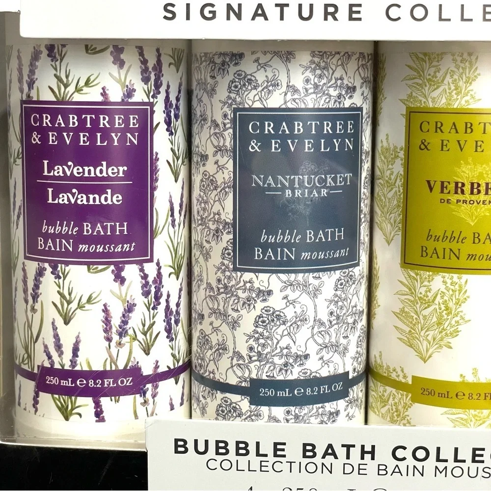 Crabtree & Evelyn Signature Bubble Bath Collection 4 Pack = 8.2 fl oz each